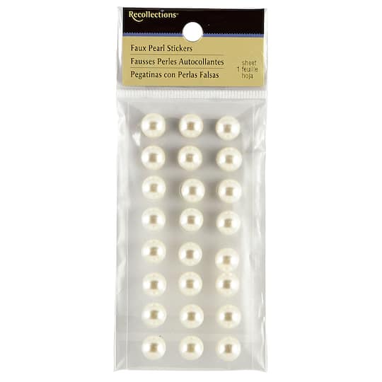 12 Packs: 24 ct. (288 total) 10mm Faux Pearl Stickers by Recollections&#x2122;